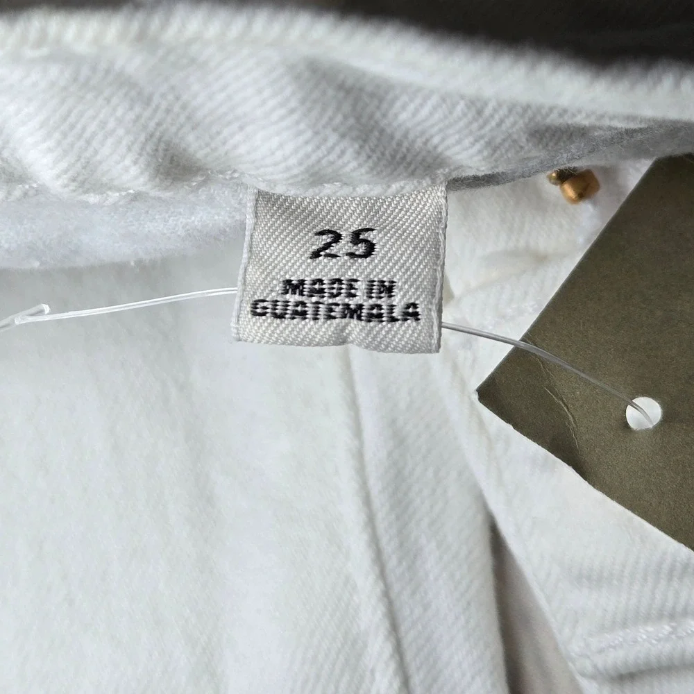 J Crew Slim Boyfriend Jeans White Recycled Denim Size 25‎